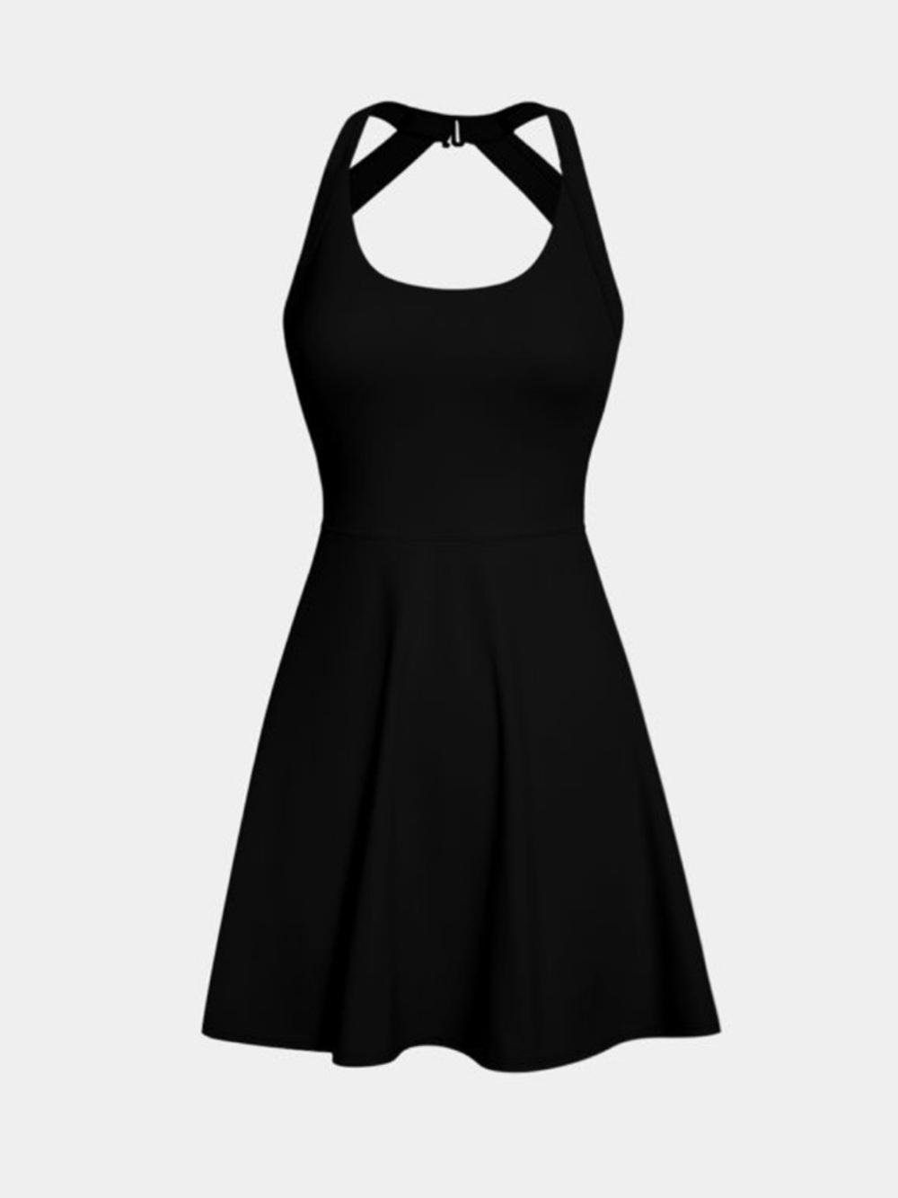 Black Open-Back Skater Active Dress NWOT - Picture 8 of 9